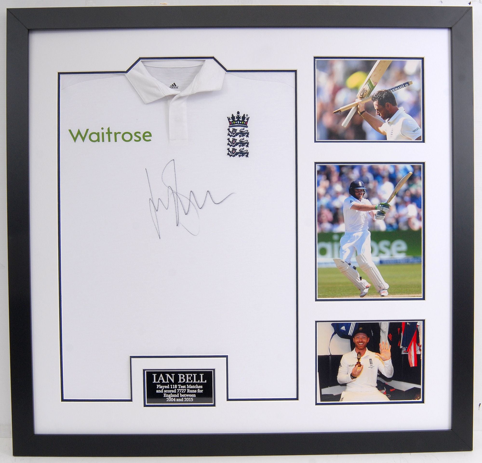 * Reduced * Ian Bell Hand Signed and Framed Replica England Test Shirt