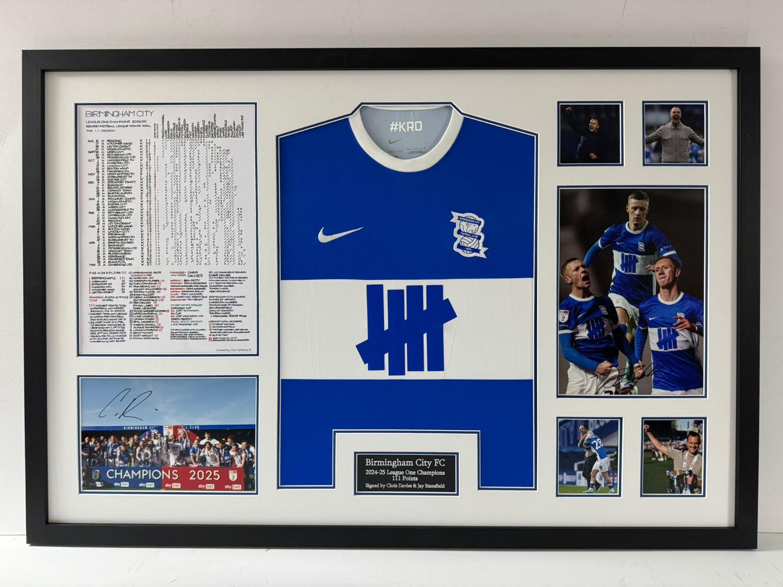 Birmingham City RECORD BREAKERS frame, signed by Chris Davies and Jay Stansfield - 4 options