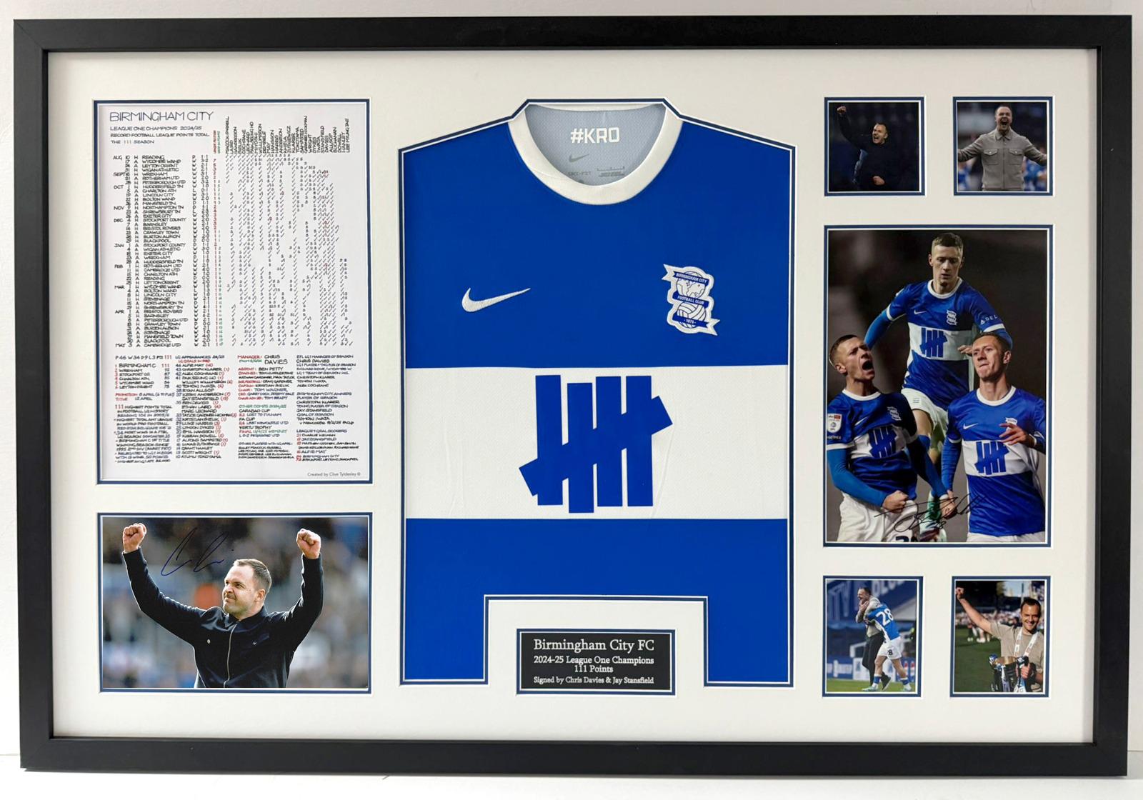 Birmingham City RECORD BREAKERS frame, signed by Chris Davies and Jay Stansfield - 4 options