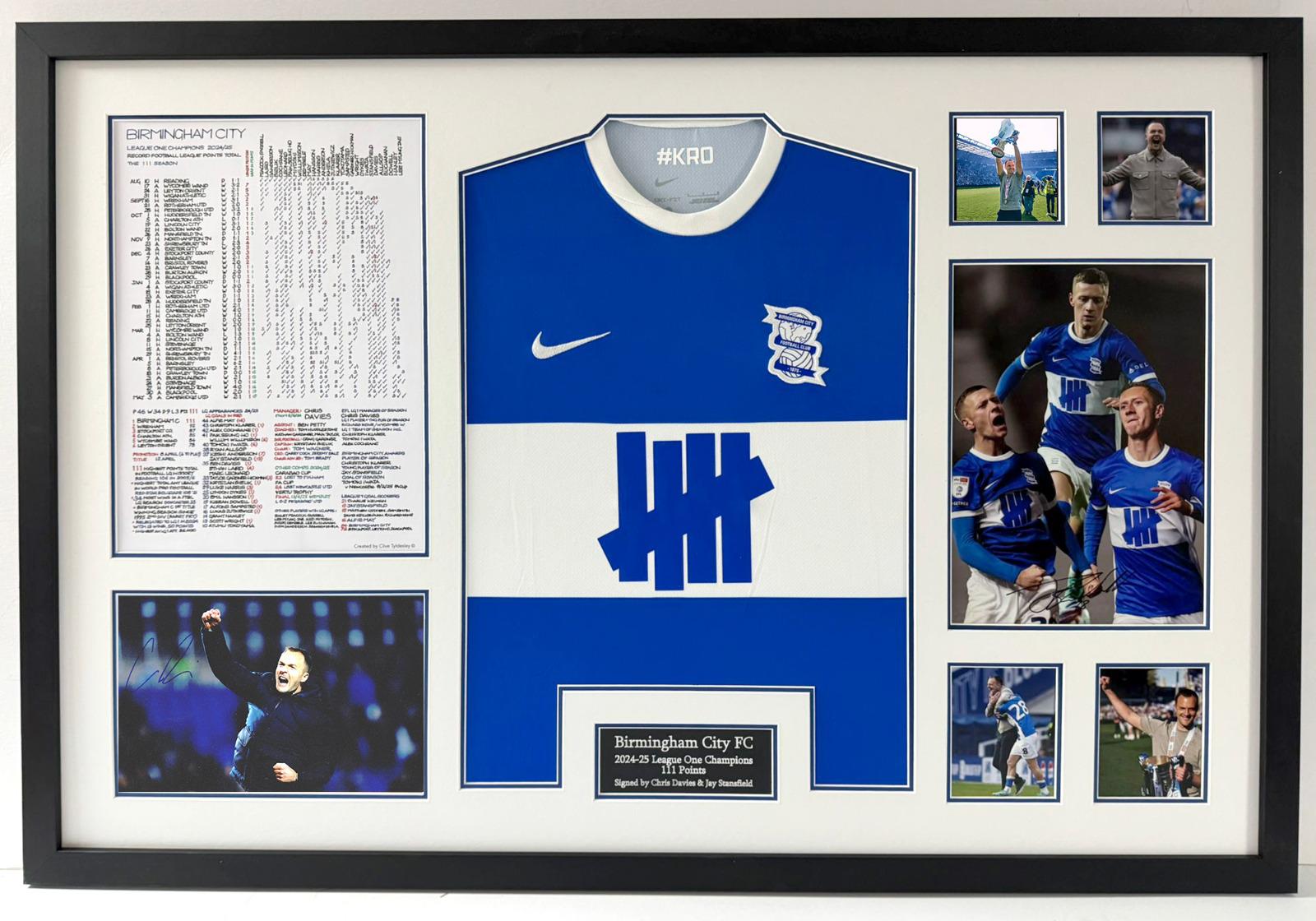 Birmingham City RECORD BREAKERS frame, signed by Chris Davies and Jay Stansfield - 4 options