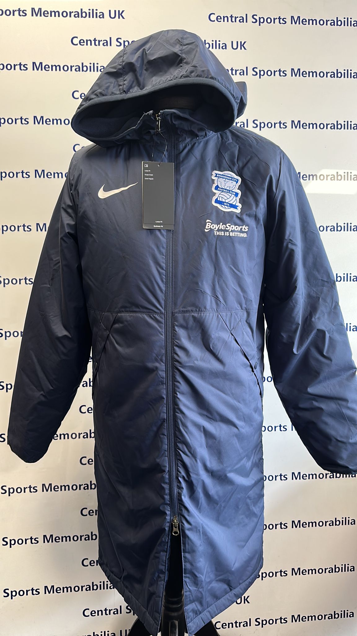 WINTER SPECIAL! Birmingham City Player Issue Bench Coat BNWT - Adult Sizes / Black & Blue