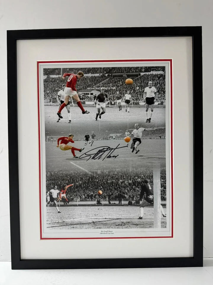 * NEW * Geoff Hurst Signed 1966 World Cup Winners Frame with COA
