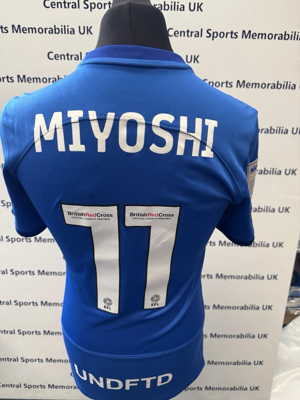 KOJI MIYOSHI BIRMINGHAM CITY MATCH WORN POPPY FOOTBALL SHIRT 04/11/23