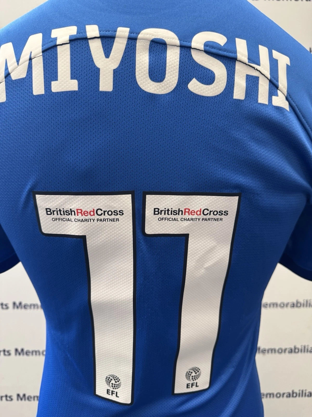 KOJI MIYOSHI BIRMINGHAM CITY MATCH WORN POPPY FOOTBALL SHIRT 04/11/23