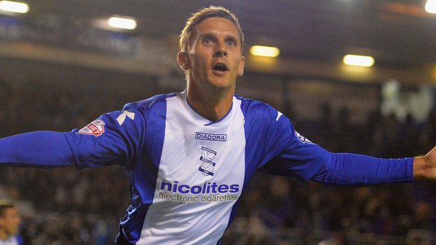 Peter Lovenkrands Match Worn Birmingham City Shirt 2013-2014