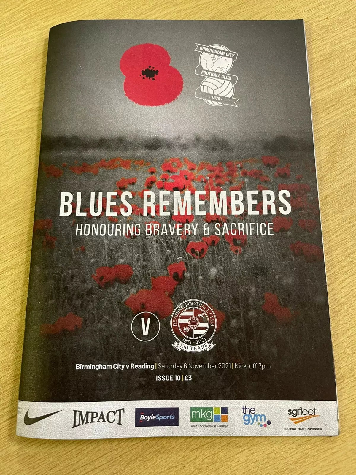 Birmingham City v Reading Programme 06.11.21 Brand New (Poppy cover)