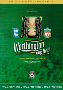 Birmingham City v Liverpool 2001 Worthington Cup Final Programme - Free UK Shipping