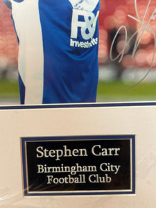 Stephen Carr Carling Cup signed Birmingham City frame. On the pitch!