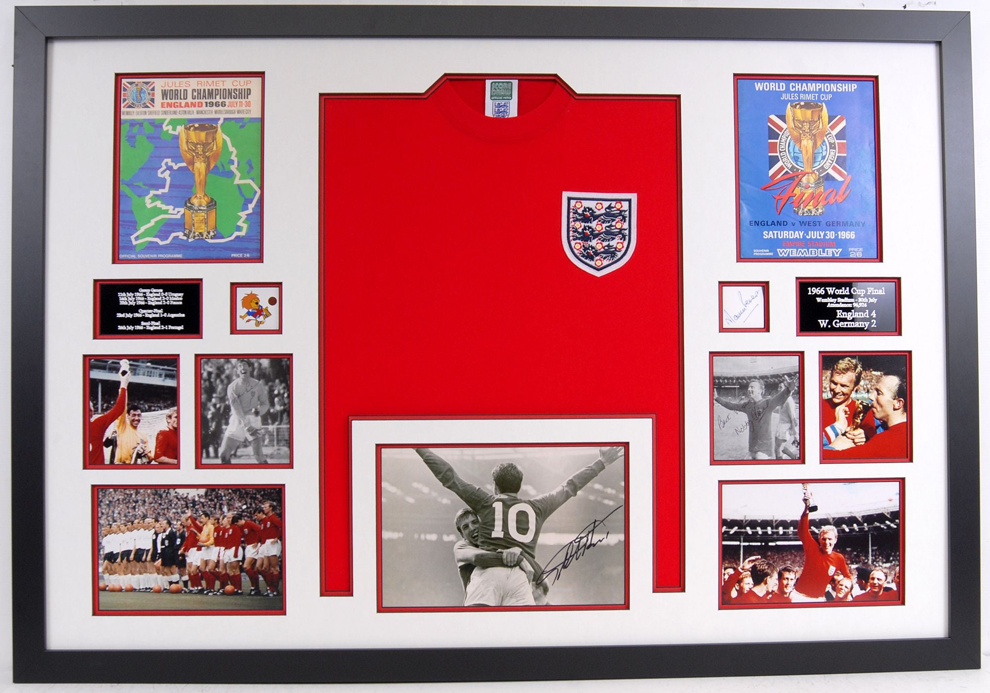 1966 England Signed Replica shirt Frames