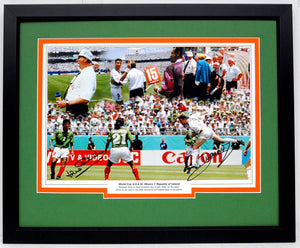 John Aldridge and Jack Charlton Republic of Ireland Signed Frame - World Cup USA 1994