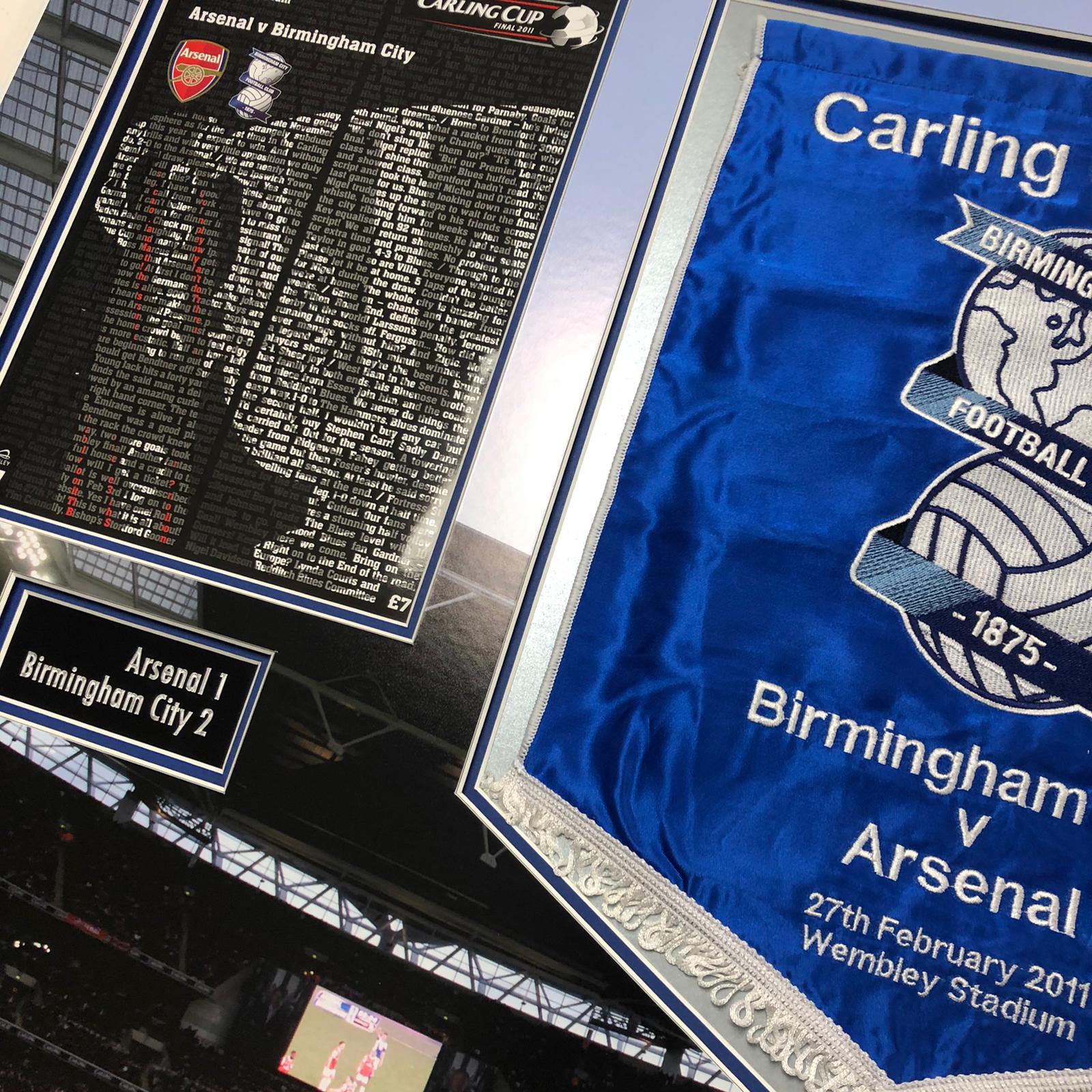 Original Birmingham City Pennant Carling Cup Frame - Superb