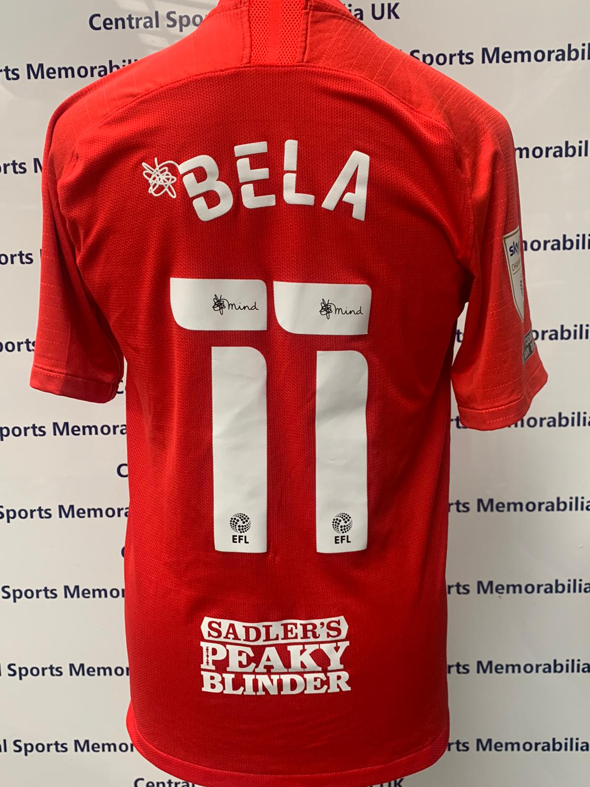 Jeremie Bela Match Worn Birmingham City Shirt (Away Red)