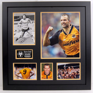 Steve Bull. Wolves Legend.  Signed Frame with career pictures and press photo.