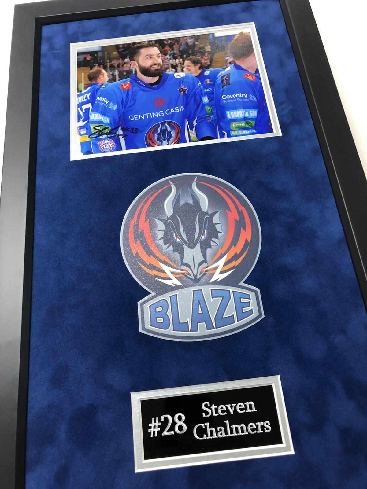 Steven Chalmers - Coventry Blaze 2015 Play Off Winner Signed Frame