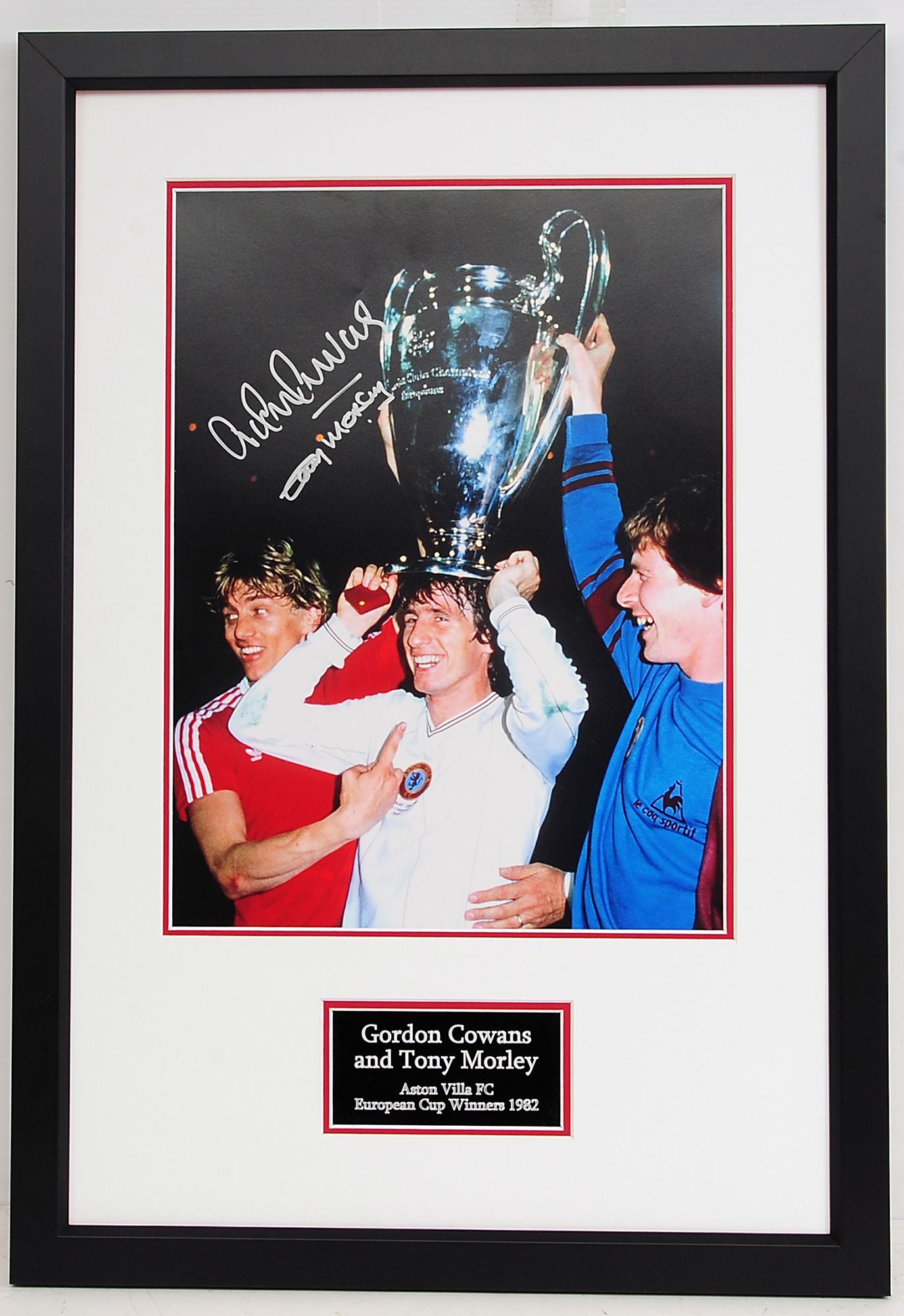 Gordon Cowans and Tony Morley Aston Villa European Champions 1982 - Signed Frame
