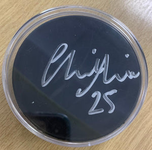 Ice Hockey Puck Signed by GB International Phil Hill  with protective plastic case