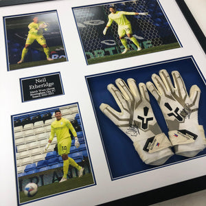 Neil Etheridge Birmingham City Match Worn and Signed Gloves (Pair) Framed with COA