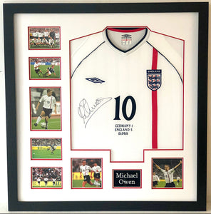 Michael Owen Signed and Framed England Shirt - Munich September 1st 2001