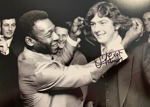 Trevor Francis Signed Photo meeting Pele - Available in 2 Sizes