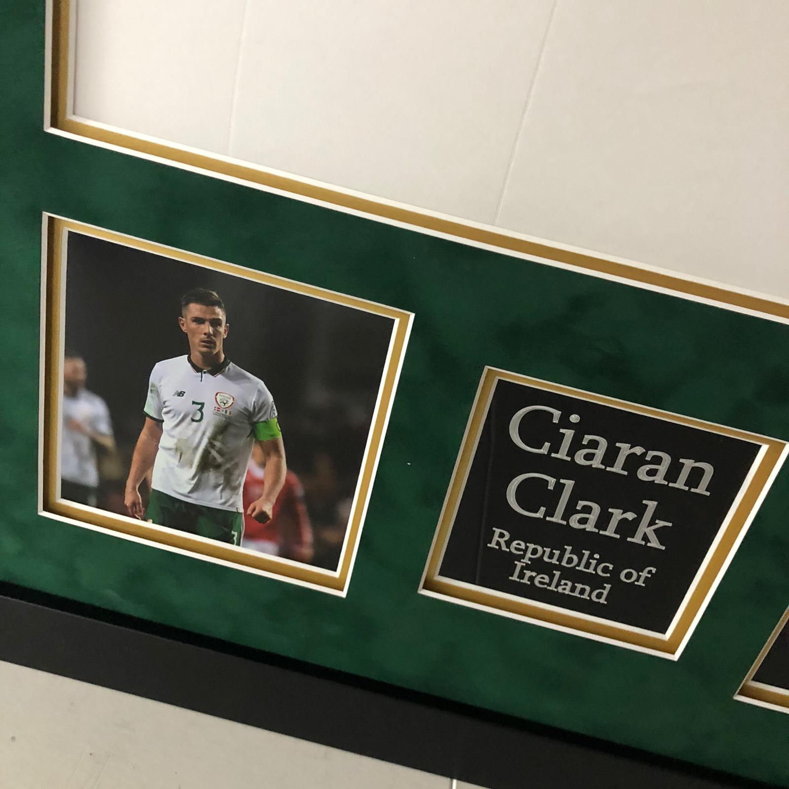Ciaran Clark signed and framed Ireland Shirt - with fully signed COA