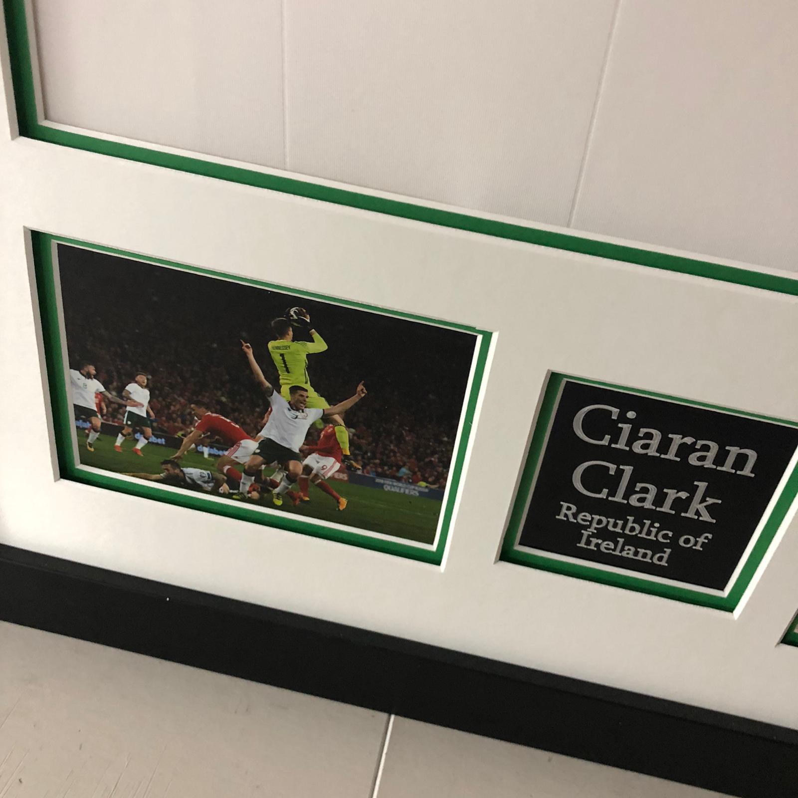 Ciaran Clark Signed and Framed Ireland Shirt - with fully signed COA