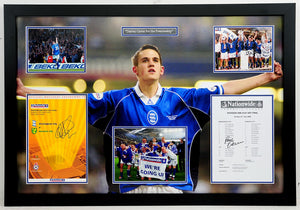Birmingham City Play Off Final Frame, with original signatures from Darren Carter, Paul Devlin, Stan Lazaridis and Jeff Kenna