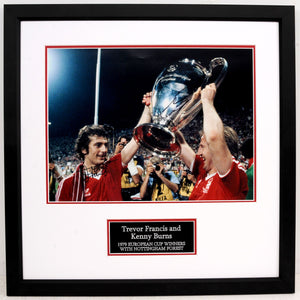 * NEW * Nottingham Forest 1979 European Cup Winners Frame, Signed by Trevor Francis and Kenny Burns