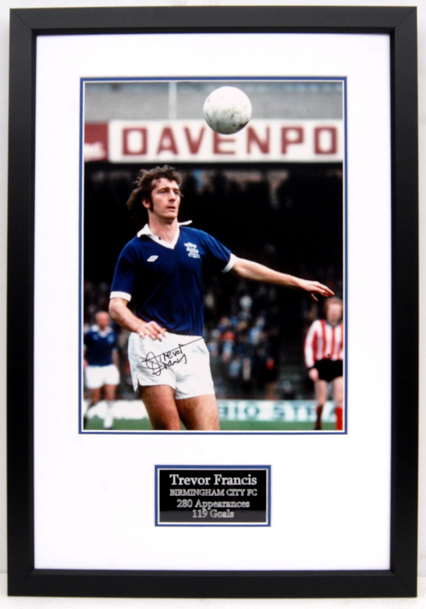 Trevor Francis Signed Frame - "Trevor Francis is a blue..."