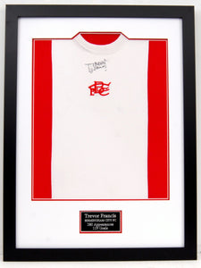 Trevor Francis signed and framed rare red Birmingham City Penguin shirt