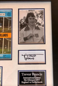 Trevor Francis Hand Signed England International Debut Frame