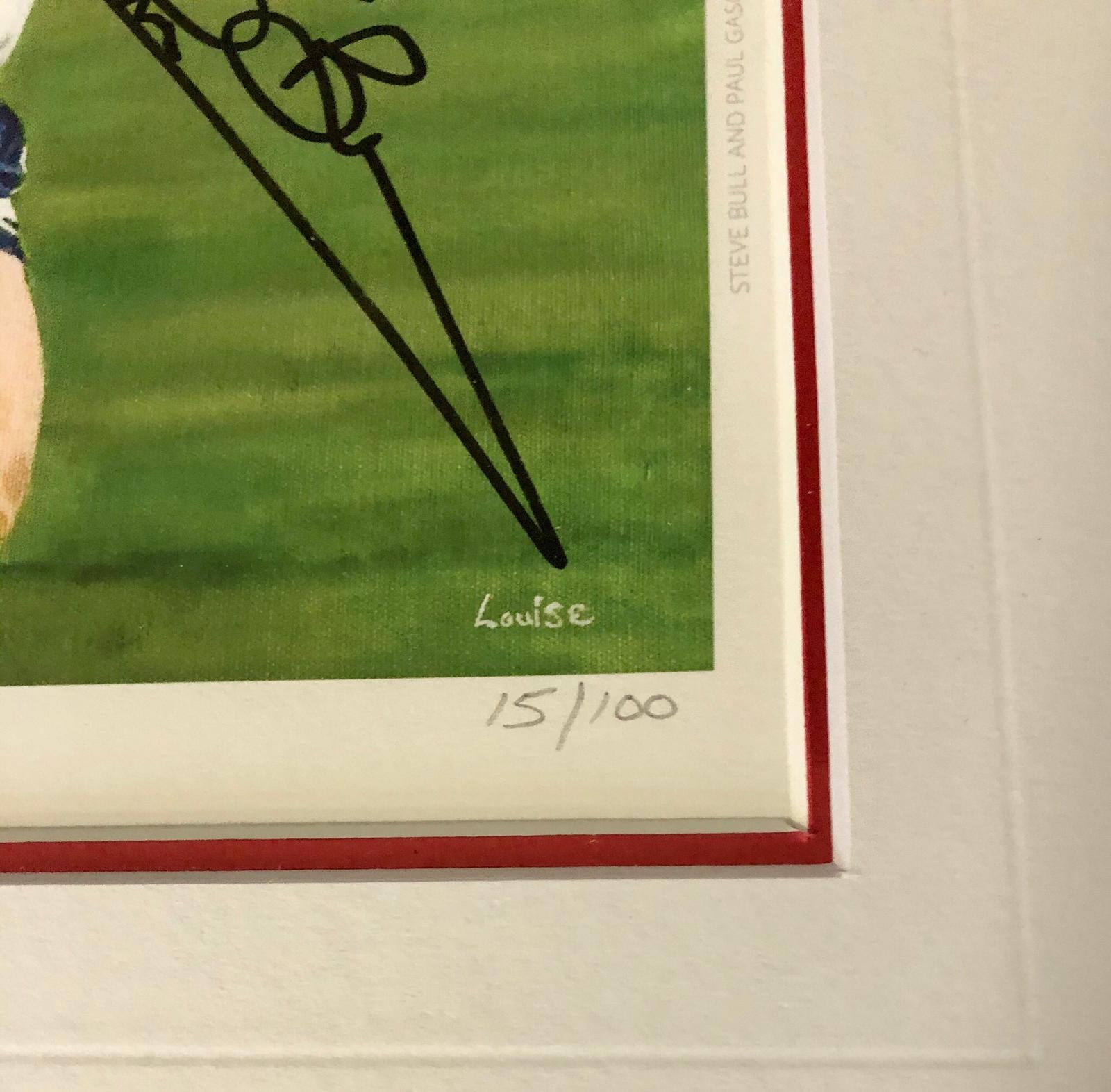 STEVE BULL PAUL GASCOIGNE SIGNED FRAMED LIMITED EDITION ENGLAND ART PRINT