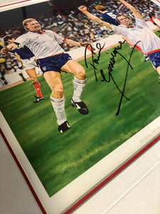 STEVE BULL PAUL GASCOIGNE SIGNED FRAMED LIMITED EDITION ENGLAND ART PRINT