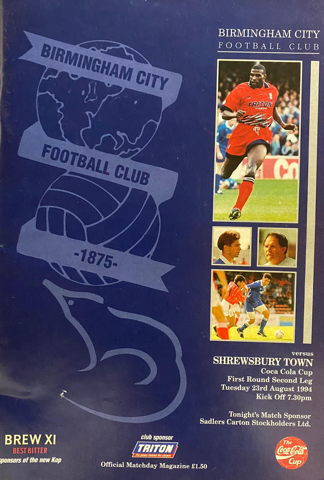 Birmingham City Programmes Home and Away - Season 1994-1995