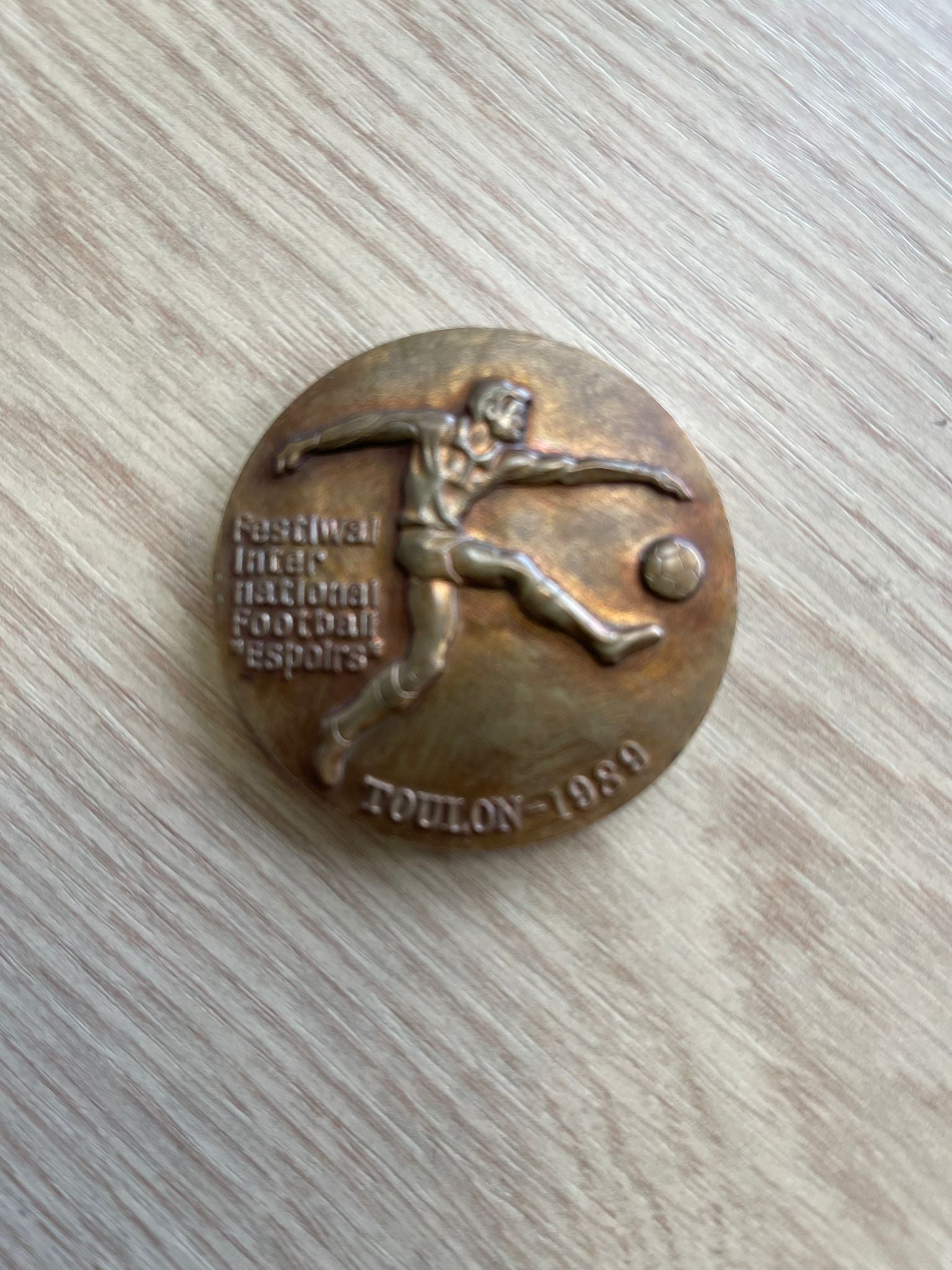 * REDUCED * Jeff Kenna Toulon Tournament Medal Awarded to him in 1989