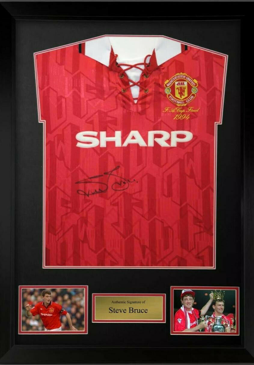 Steve Bruce Manchester United Framed and Personally Signed Shirt