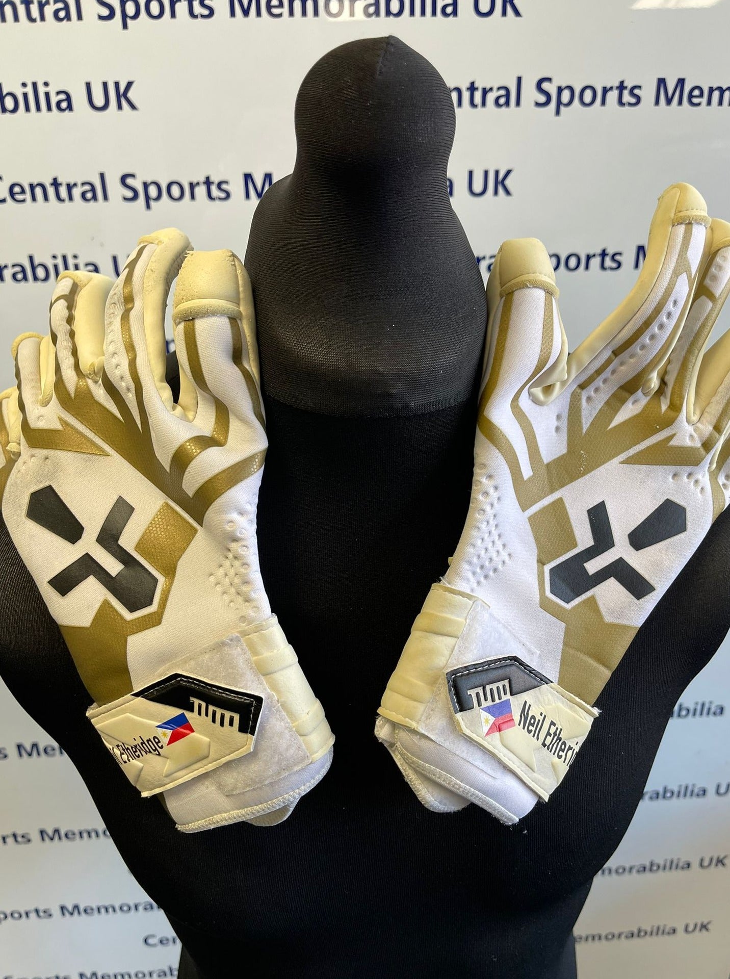 Neil Etheridge Birmingham City Match Worn Personalised Goalkeeper Gloves.