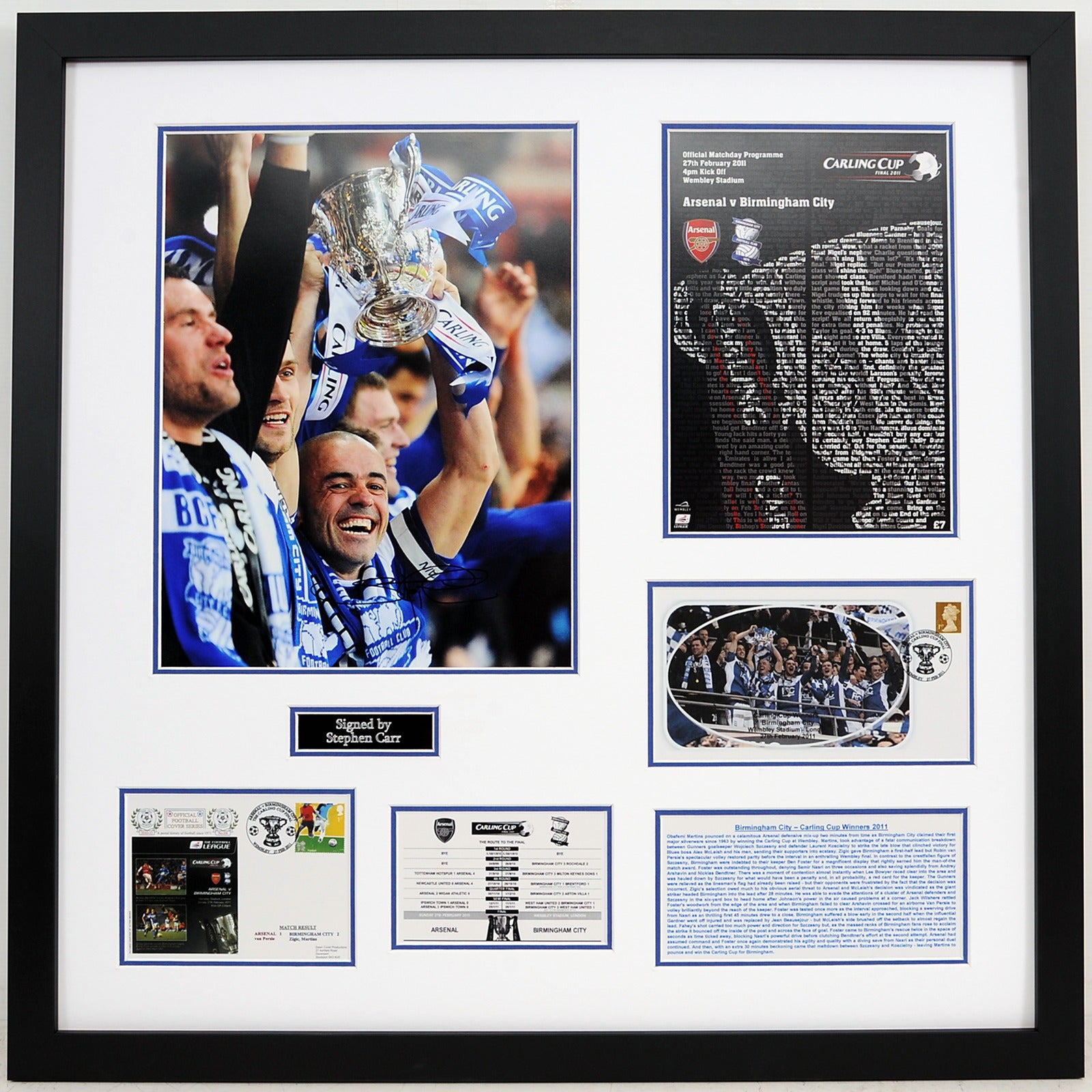 NEW! Signed and Framed Stephen Carr Carling Cup 2011 Frame