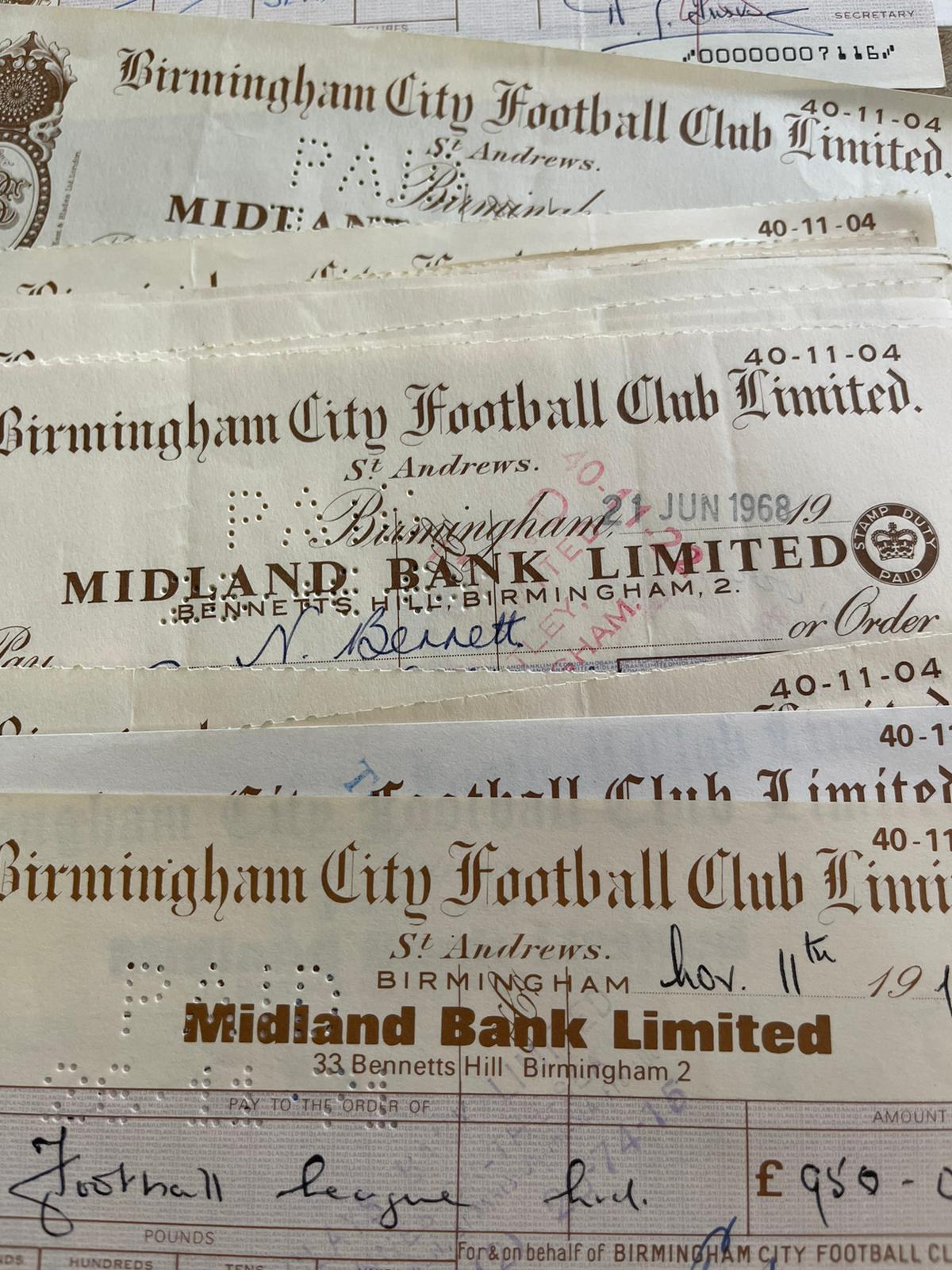 * NEW * Original Birmingham City / Midland Bank Cheques Starting from £3.99 inc. delivery