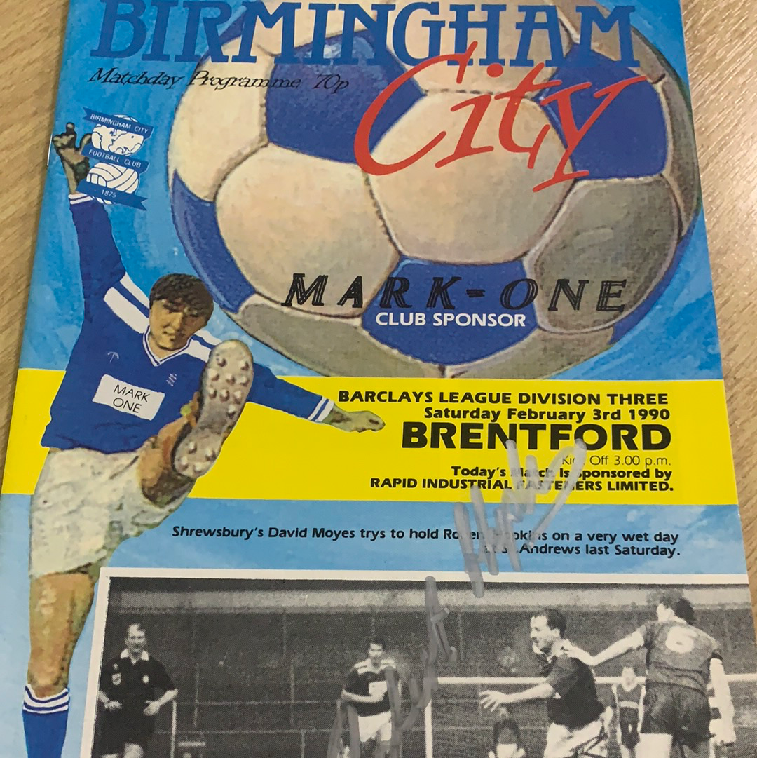 Robert Hopkins Signed Birmingham City Programmes