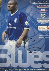 Birmingham City vs Nottingham Forest Programme 01/01/01 Signed by Dele Adebola
