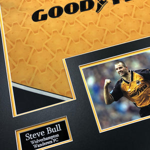 Steve Bull. Signed and Framed Wolves Top.  1996-1998.  Goodyear Sponsor