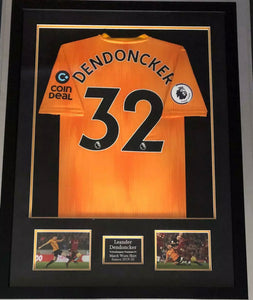 Match Worn Leander Dendoncker Wolverhampton Wanderers Shirt, Framed