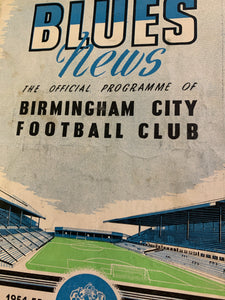 Birmingham City Programmes Home and Away - Season 1954-1955