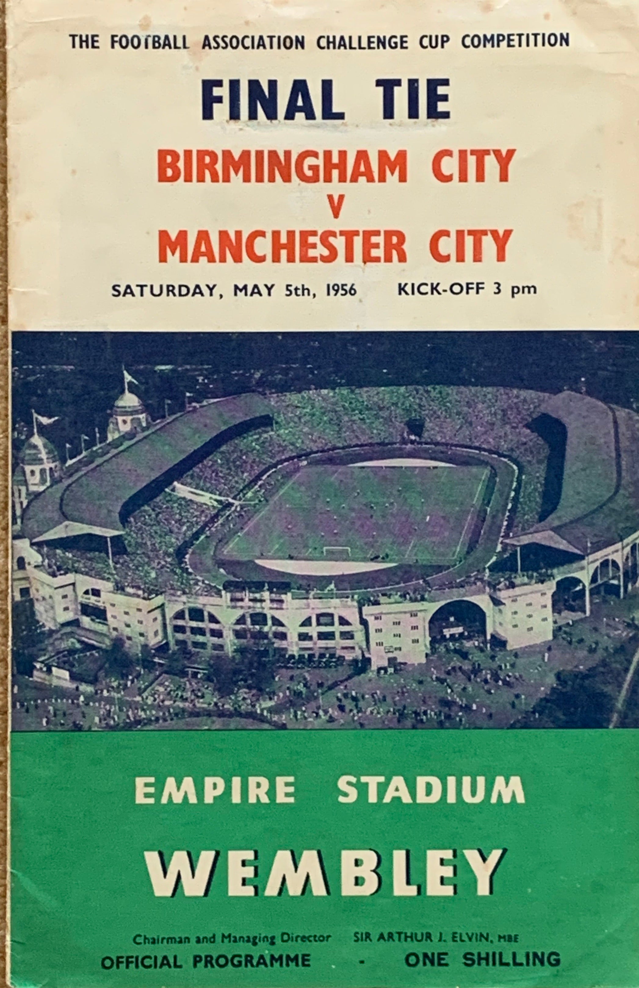 Birmingham City 1956 FA Cup Final Programme and Newspaper Collection
