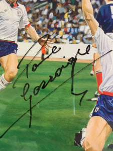 Steve Bull and Paul Gascoigne Signed Frame - Bully's First England Goal. Limited Edition
