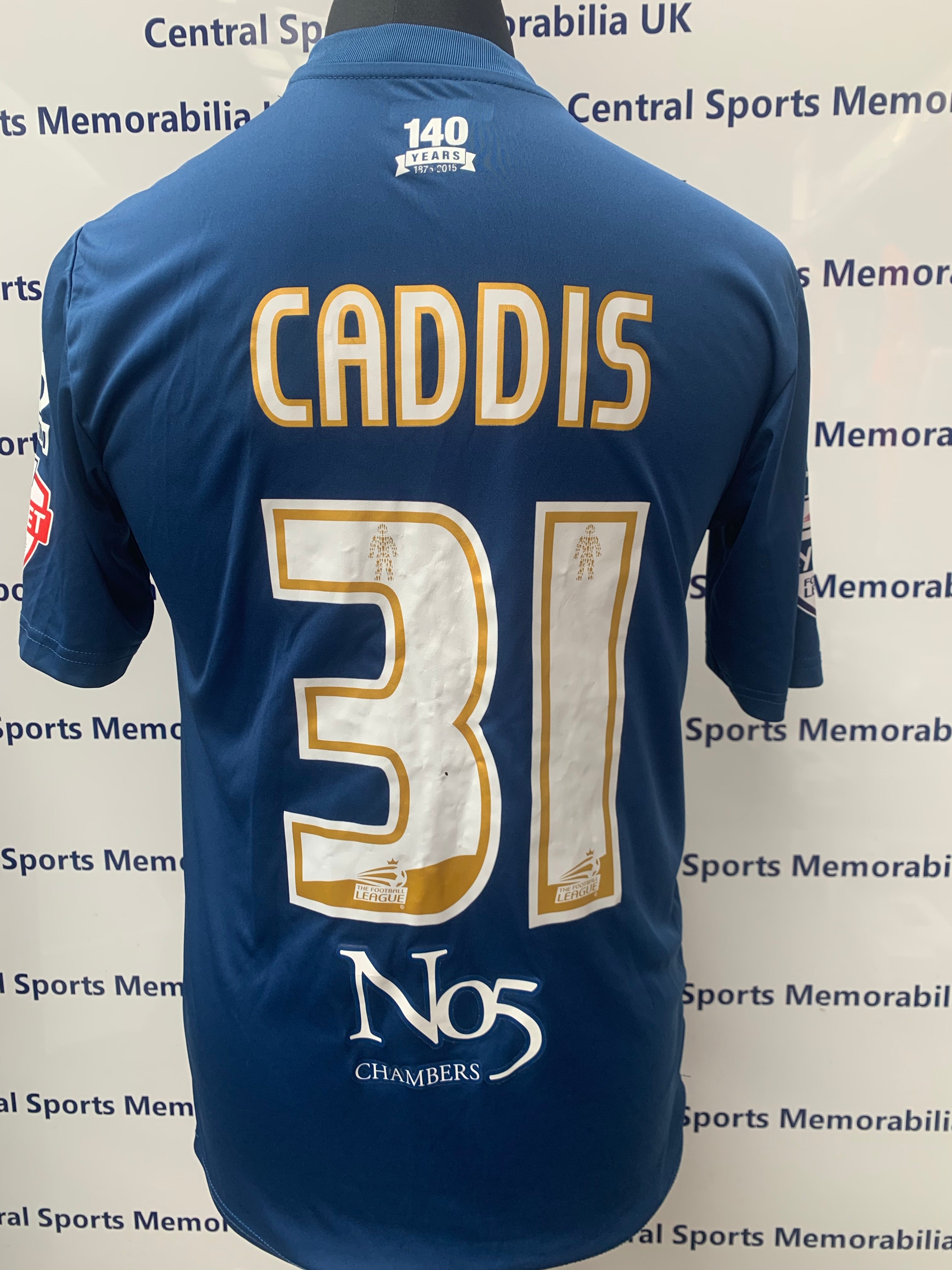 Paul Caddis Match Worn Unwashed Signed Shirt 2015-2016 (Burnley away)