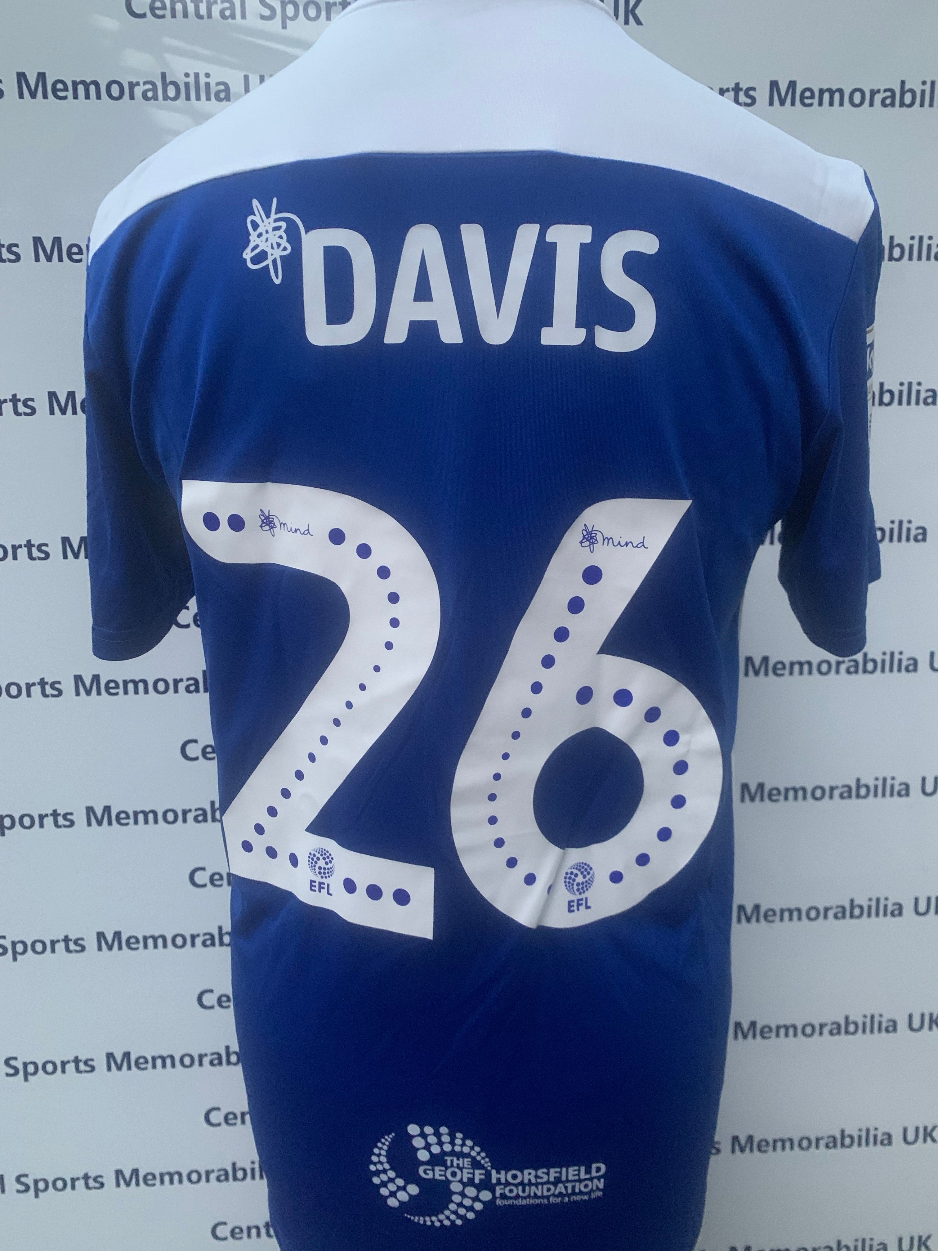 David Davis 2018 - 2019 Birmingham City Match Issue Shirt.  Free Delivery.
