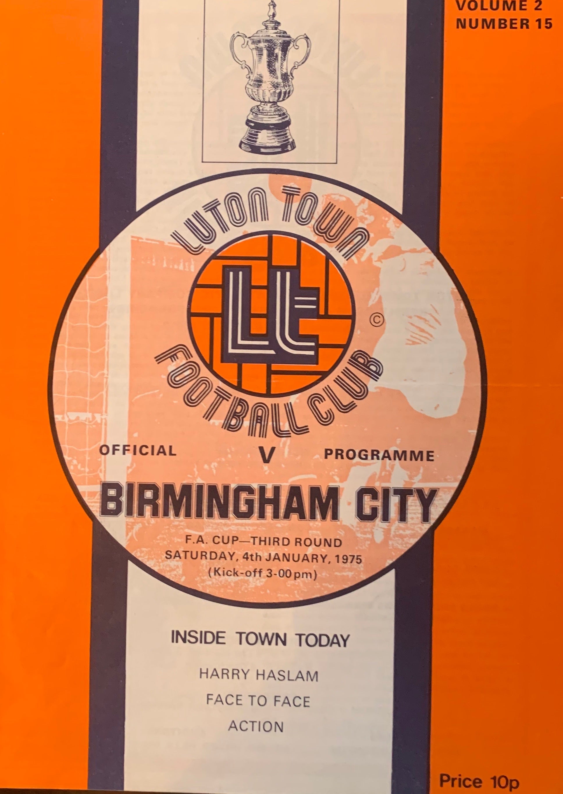 Luton Town v Birmingham City FA Cup 3rd Round Programme