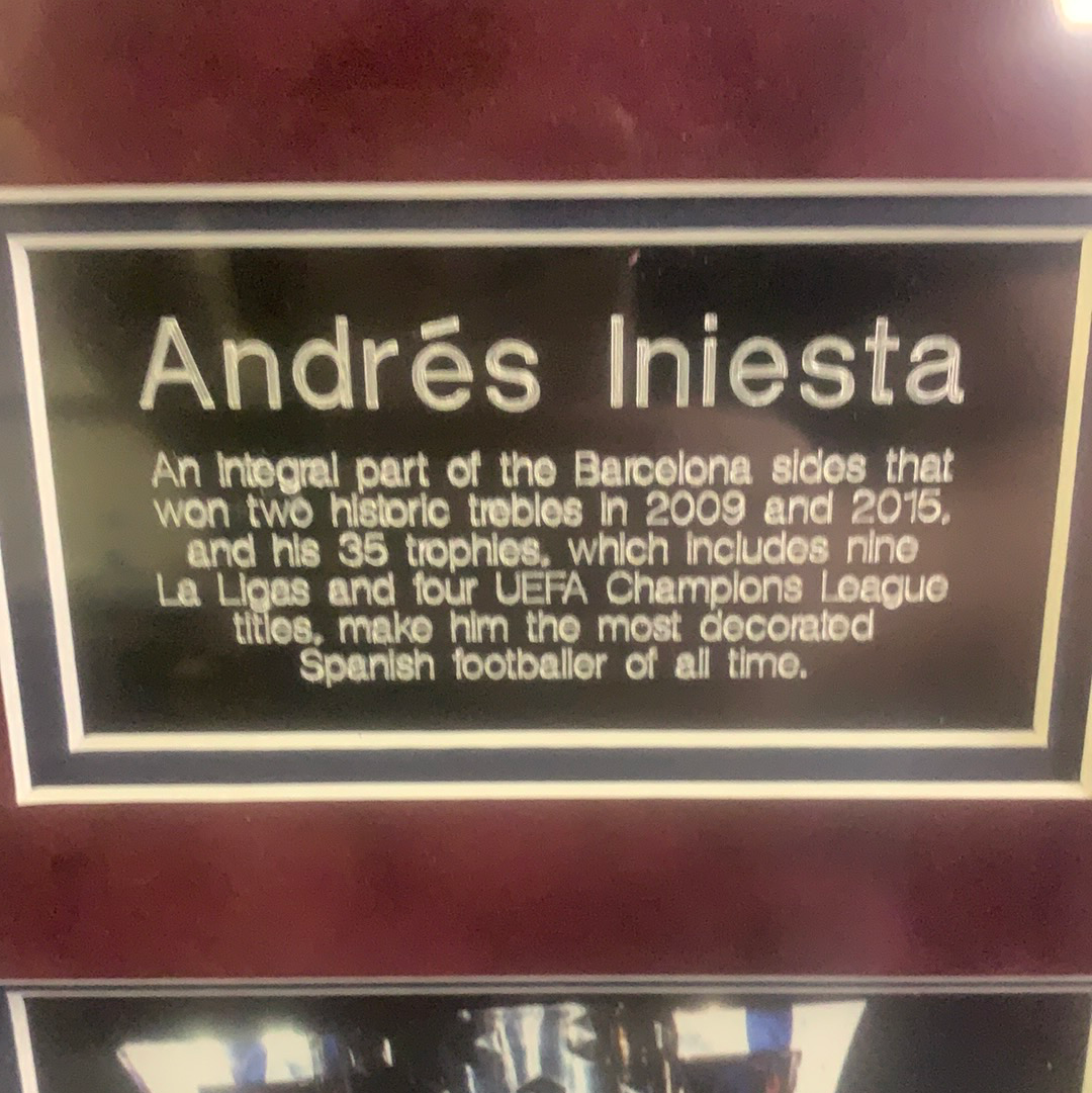 Andres Iniesta Signed and Framed Shirt