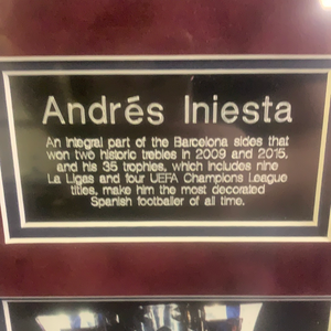 Andres Iniesta Signed and Framed Shirt